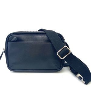 Coach UNISEX Black Leather Fanny-Pack Belt-Bag